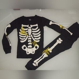 Skeleton Glow In The Dark Black Pajama Set